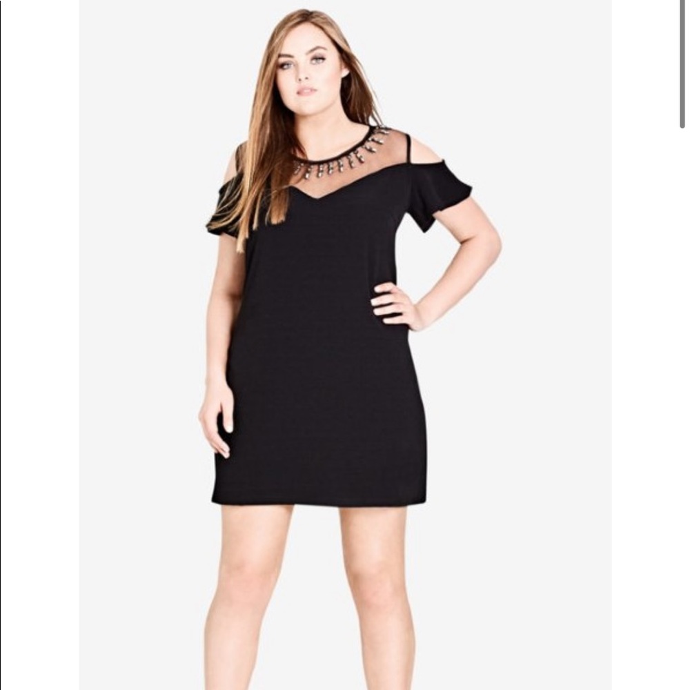 Stud Star Black Shift Dress